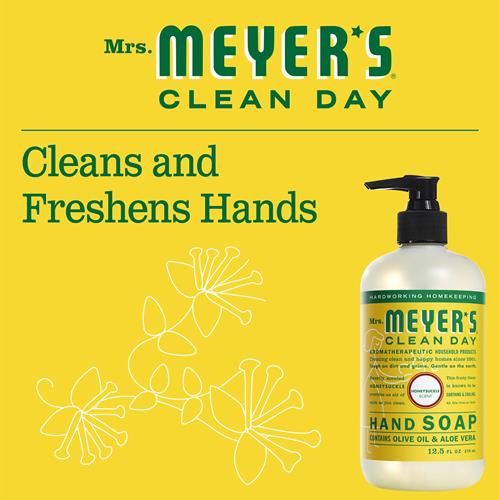 Mrs. Meyers Clean Day Hand Soap, Made With Essential Oils, Biodegradable Formula, Honeysuckle, 12.5 Fl. Oz