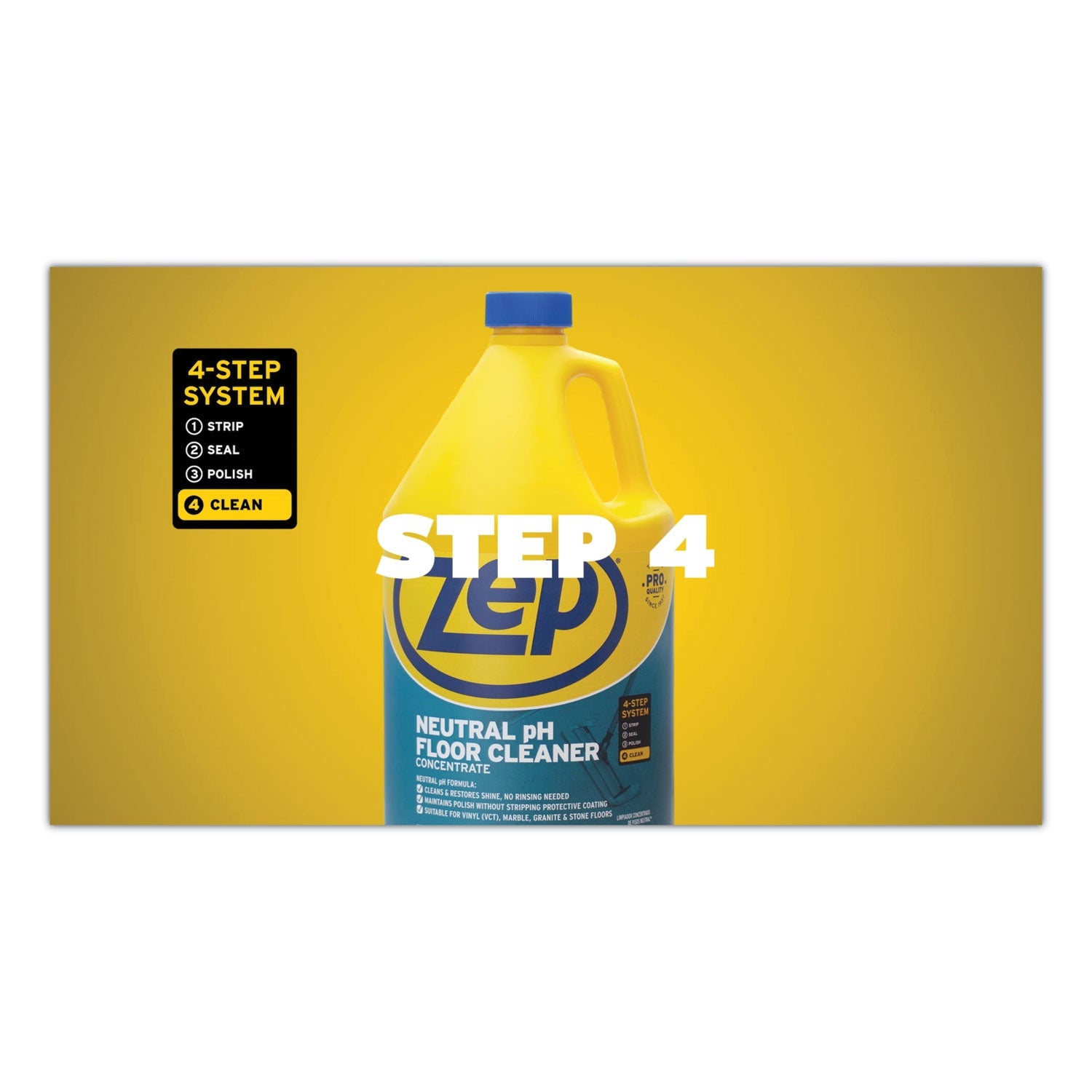Zep Commercial Neutral Floor Cleaner, Fresh Scent, 1 gal Bottle