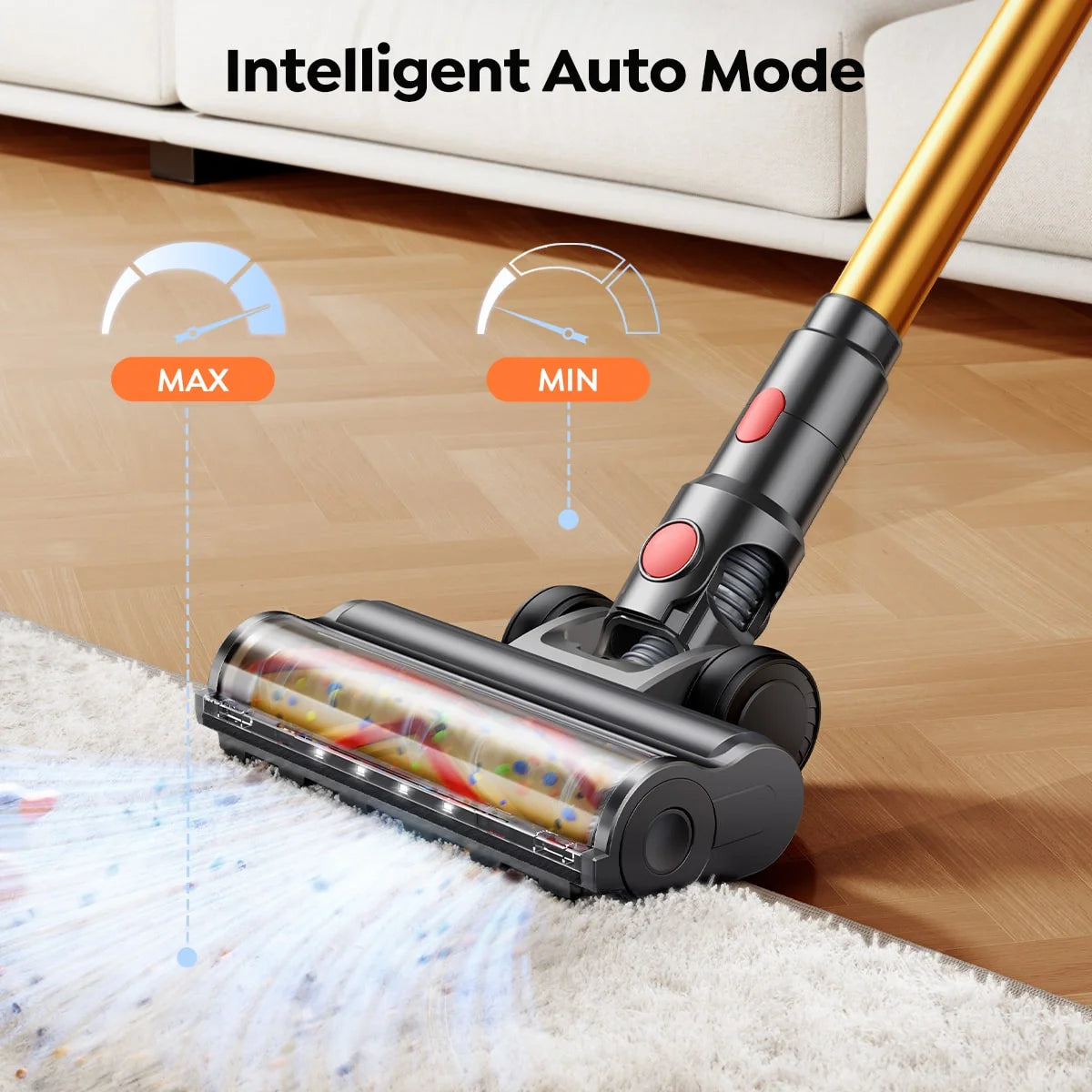 Buture VC90 Cordless Vacuum | 650W 55KPA, Auto Floor Detection